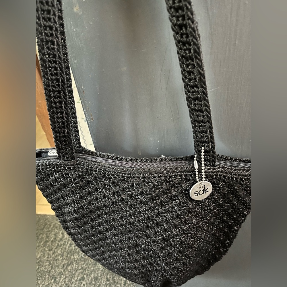 The Sak , knit pocketbook.. like new.,Black